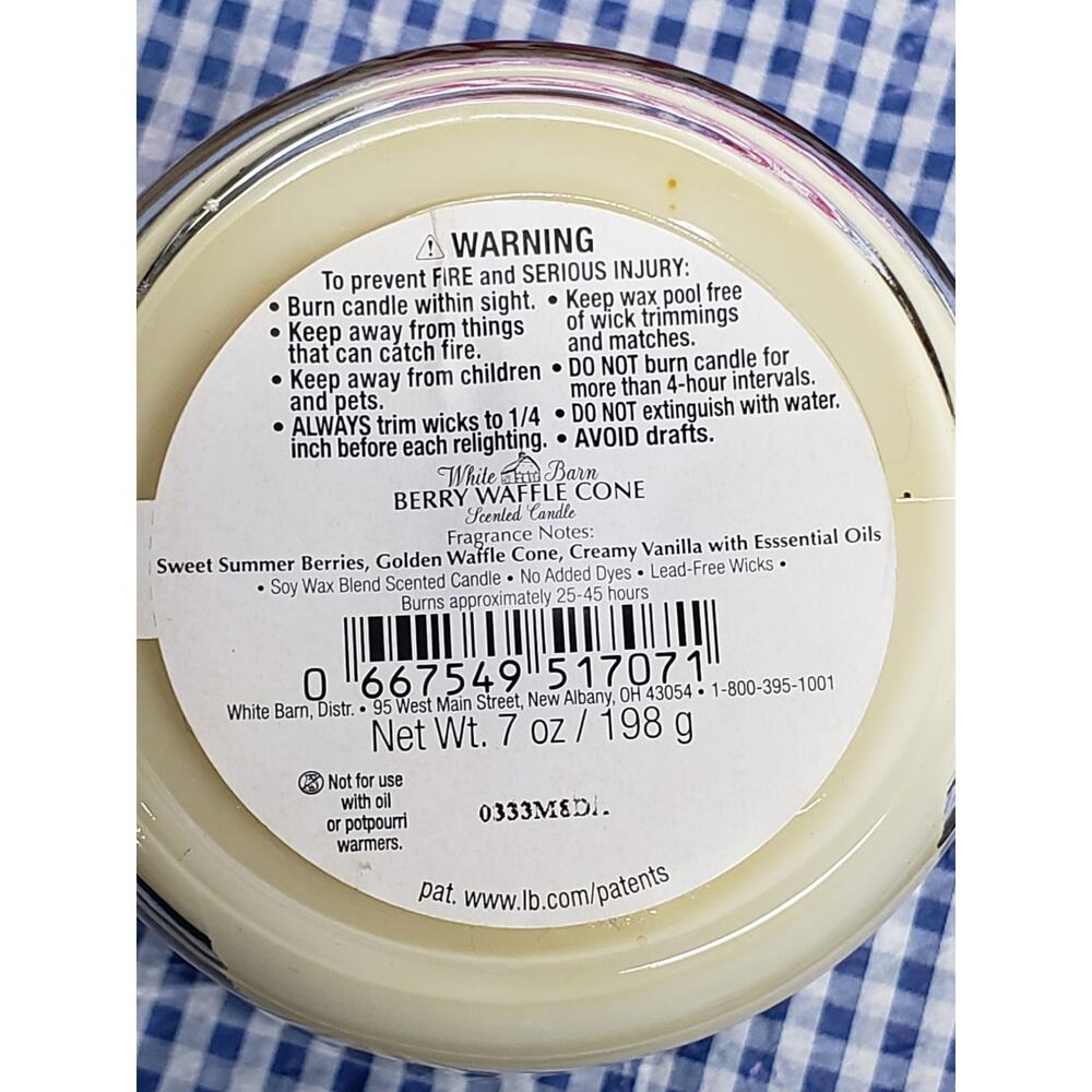 BBW Berry Waffle Cone 7 oz. Single Wick Jar Candle Home Fragrance Scented Decor - Picture 2 of 2